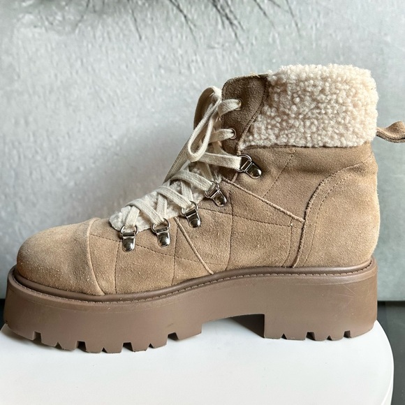 🌸STEVE MADDEN 🌸 Reyen Platform Boot In Oatmeal Suede Size: 10 - Picture 5 of 10